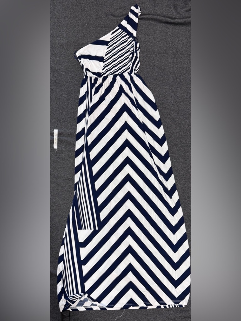 Jealous Tomato Navy and White Chevron Maxi Skirt